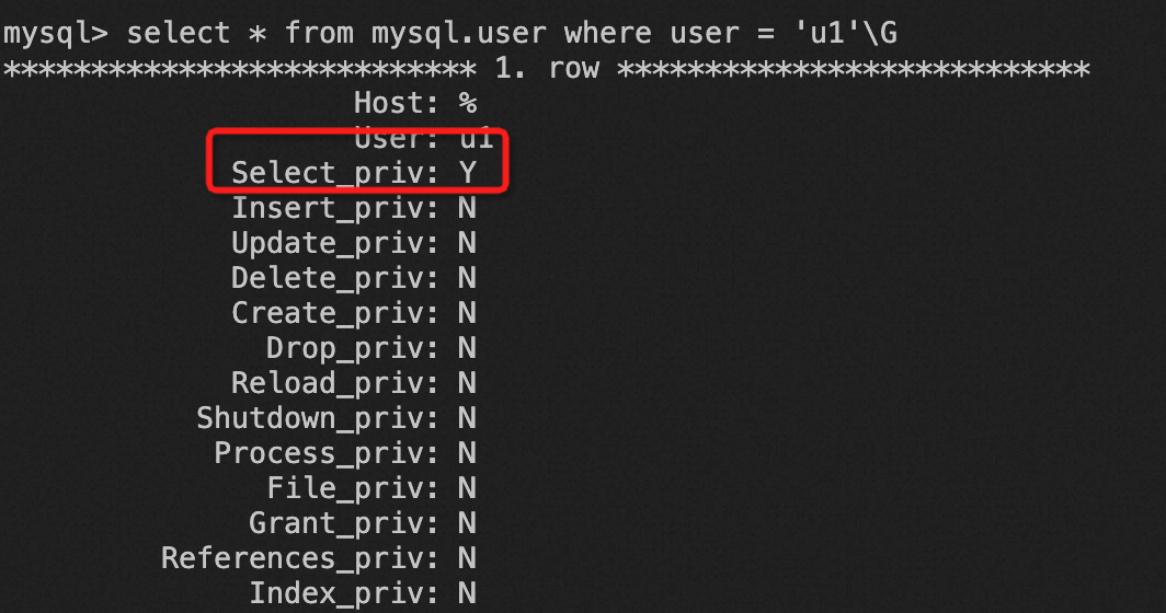 global select 权限